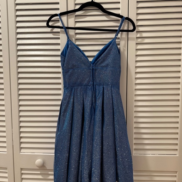 B. Darlin Blue Juniors' Glitter-Knit Skater Party Dress - Picture 2 of 3